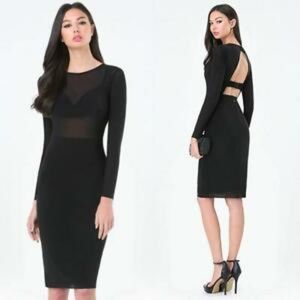 NWT Bebe mesh bralette midi black dress